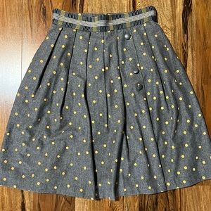 Plenty by Tracy Reese Grey Polka Dot Pleated Skirt 4